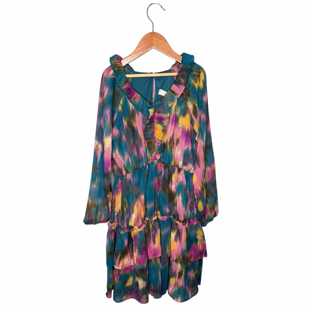 NWT Walking On Sunshine Teal Berry Watercolor Dress